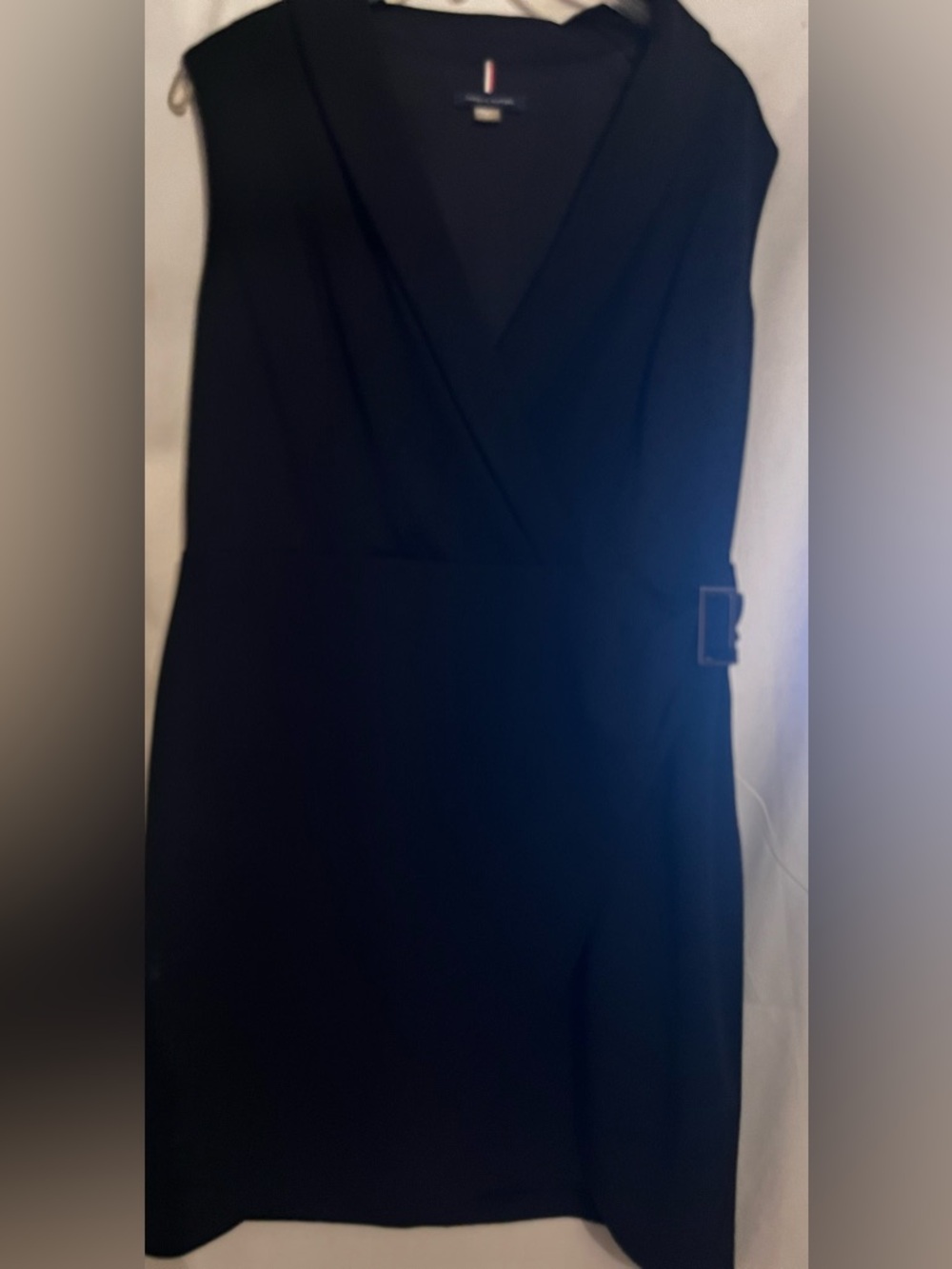 Tommy Hilfiger Black Dress with Signature Tricolor Detail